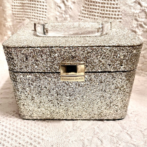 Rare HTF Victoria Secret Chunky Silver Glitter Makeup Cosmetic Box Holographic - Picture 16 of 16